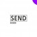 Клише штампа "Send" (фиолетовое - среднее) с рамкой